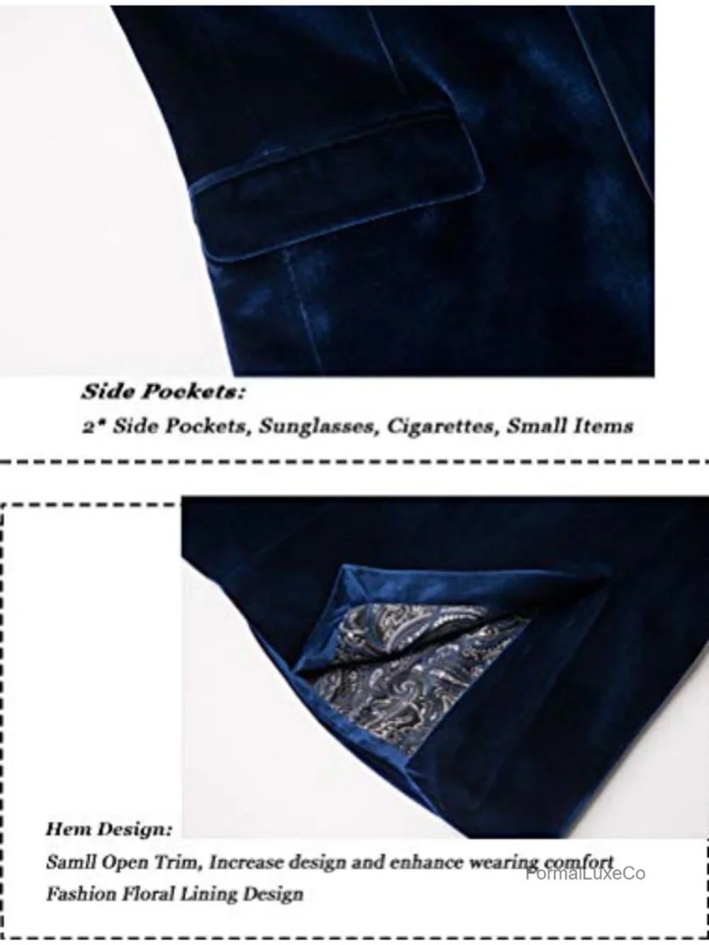 Men's Velvet Blazer Slim Fit One Button Tuxedo Sport Coat Wedding Prom